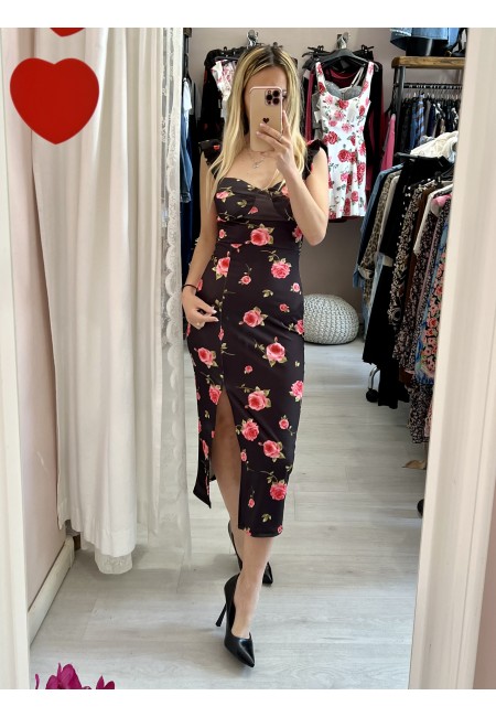 Vestito WOMAN spacco nero rose