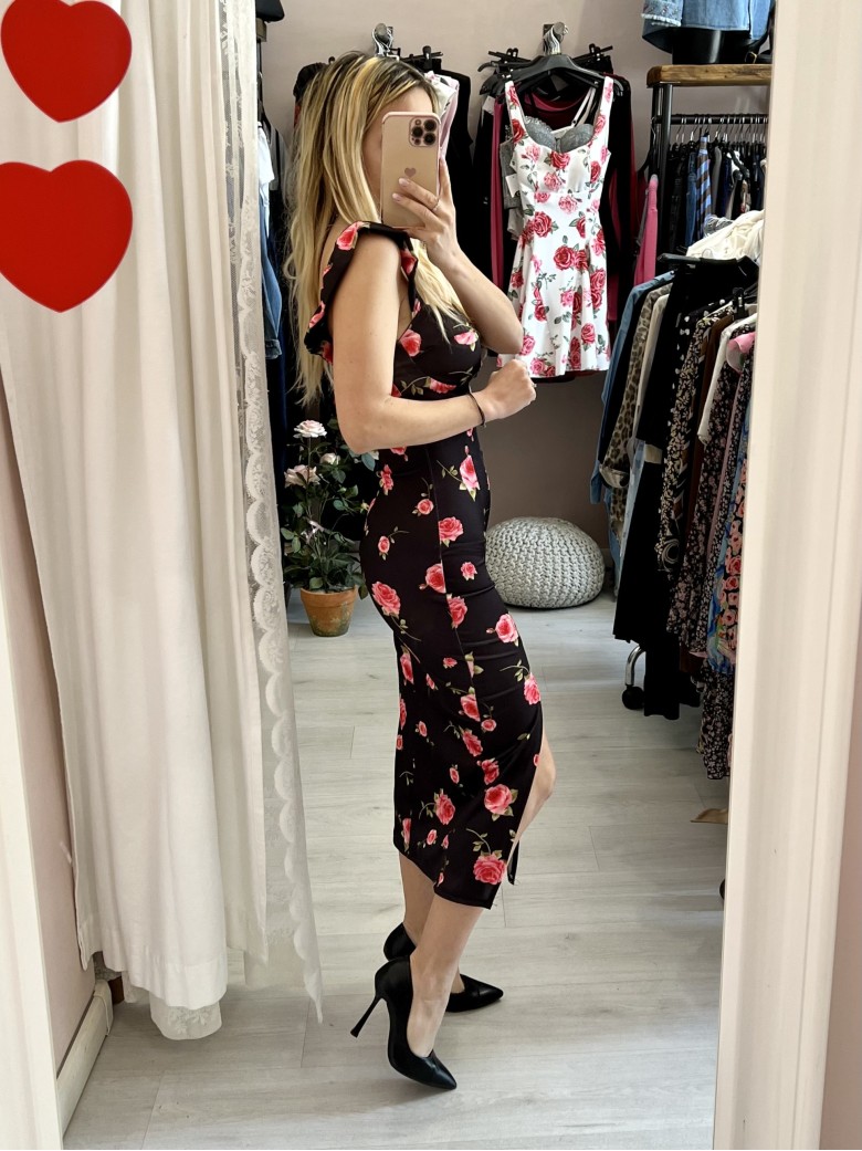 Vestito WOMAN spacco nero rose