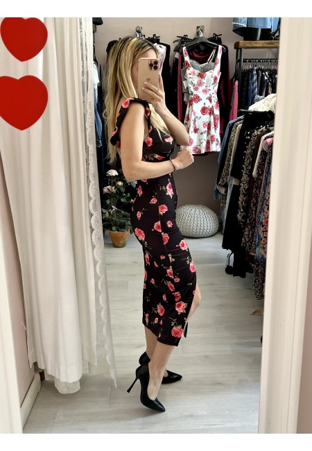 Vestito WOMAN spacco nero rose