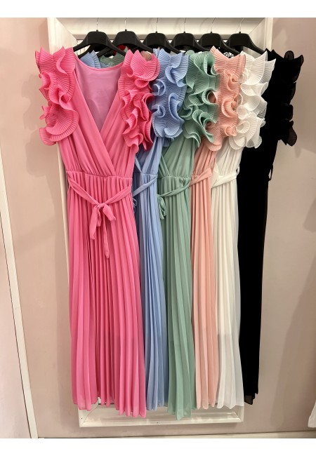 Vestito lungo plissettato DILETTA
