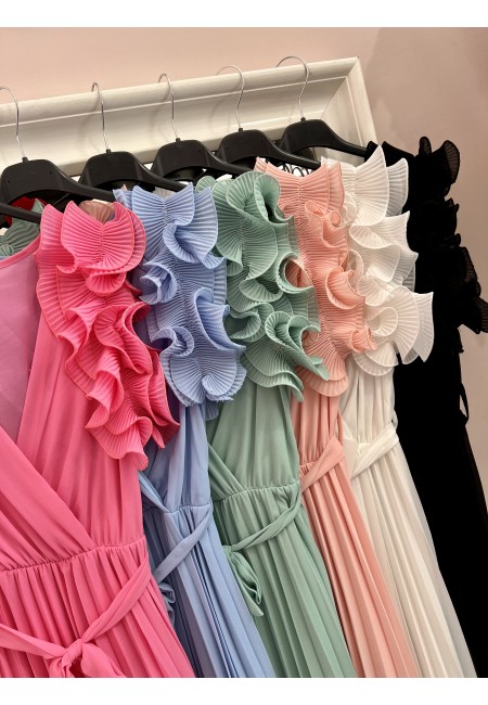 Vestito lungo plissettato DILETTA