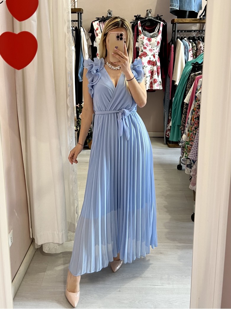 Vestito lungo plissettato DILETTA