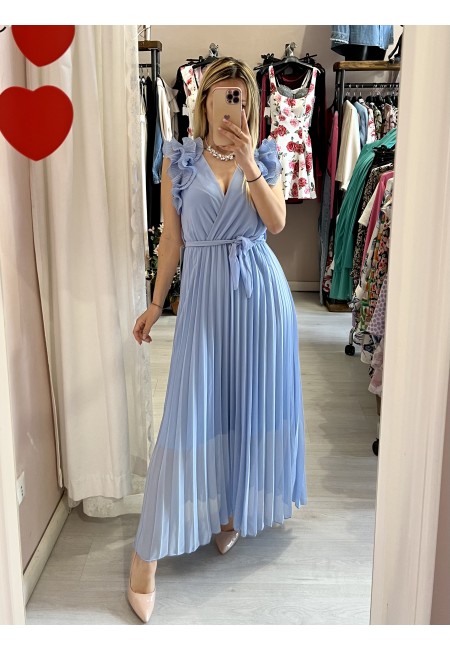 Vestito lungo plissettato DILETTA