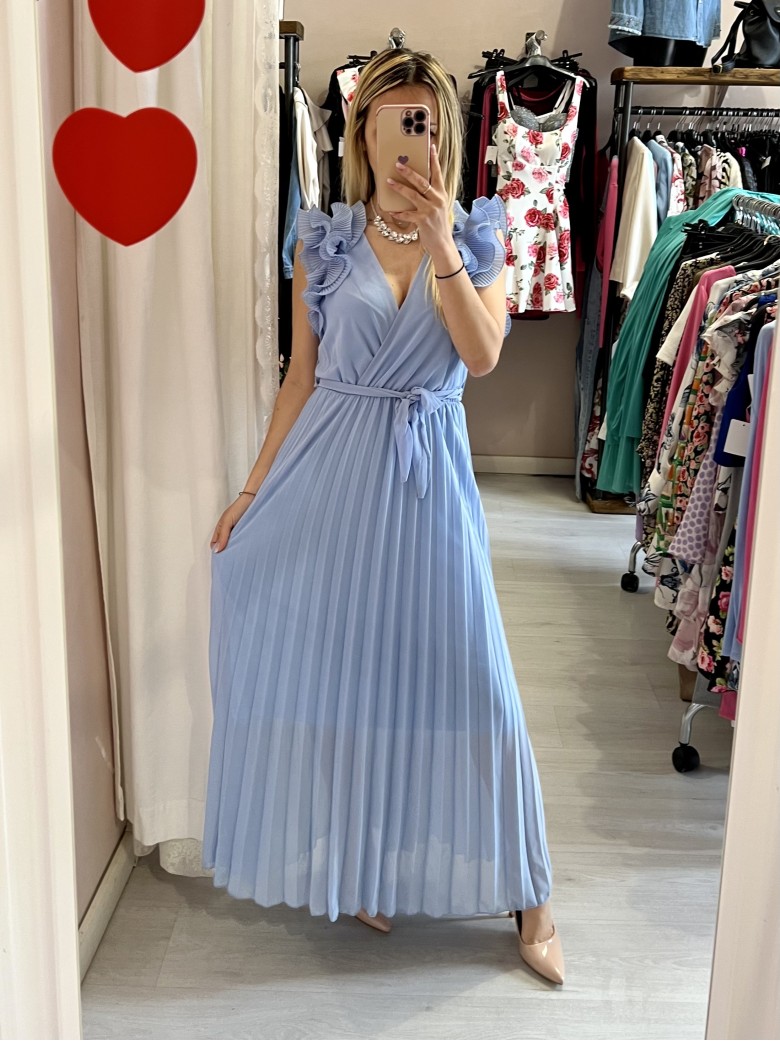 Vestito lungo plissettato DILETTA