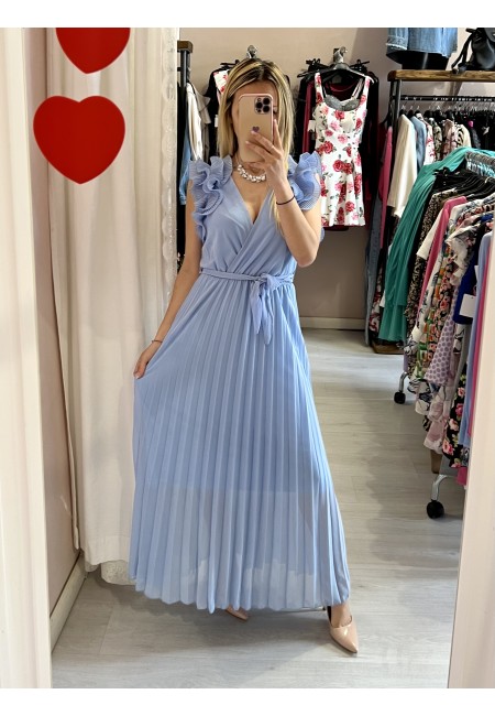 Vestito lungo plissettato DILETTA