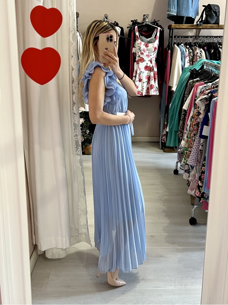 Vestito lungo plissettato DILETTA