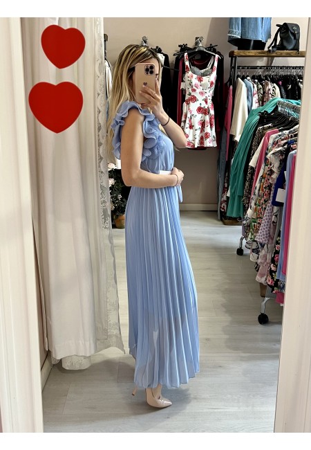 Vestito lungo plissettato DILETTA