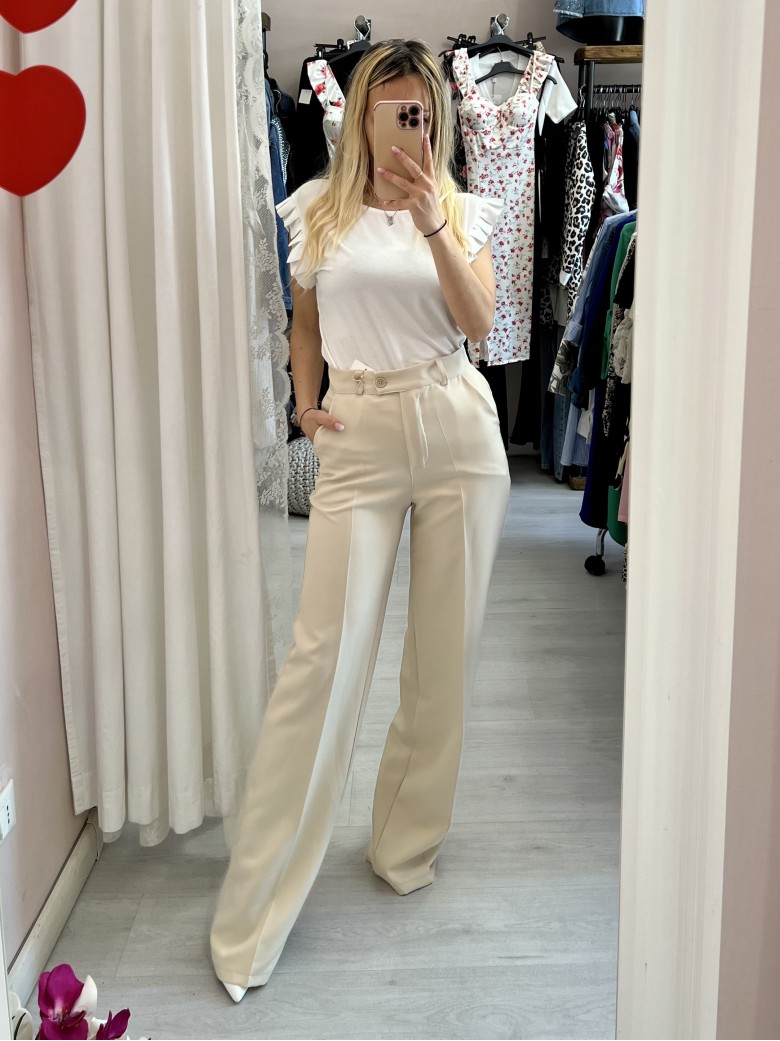 Pantaloni palazzo ELEGANCE beige