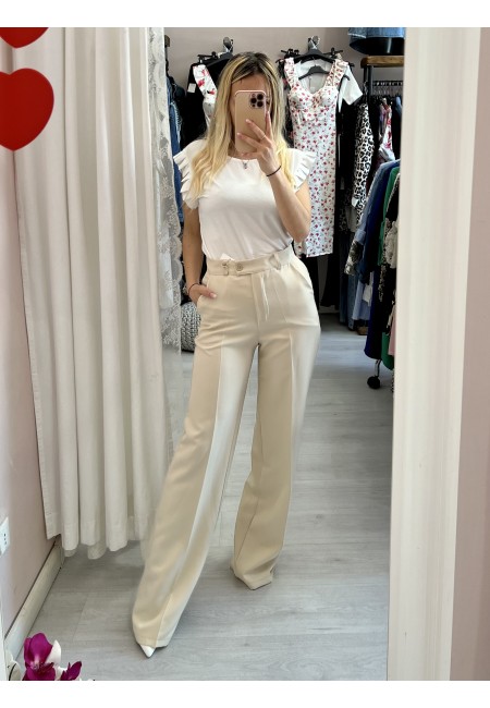 Pantaloni palazzo ELEGANCE beige