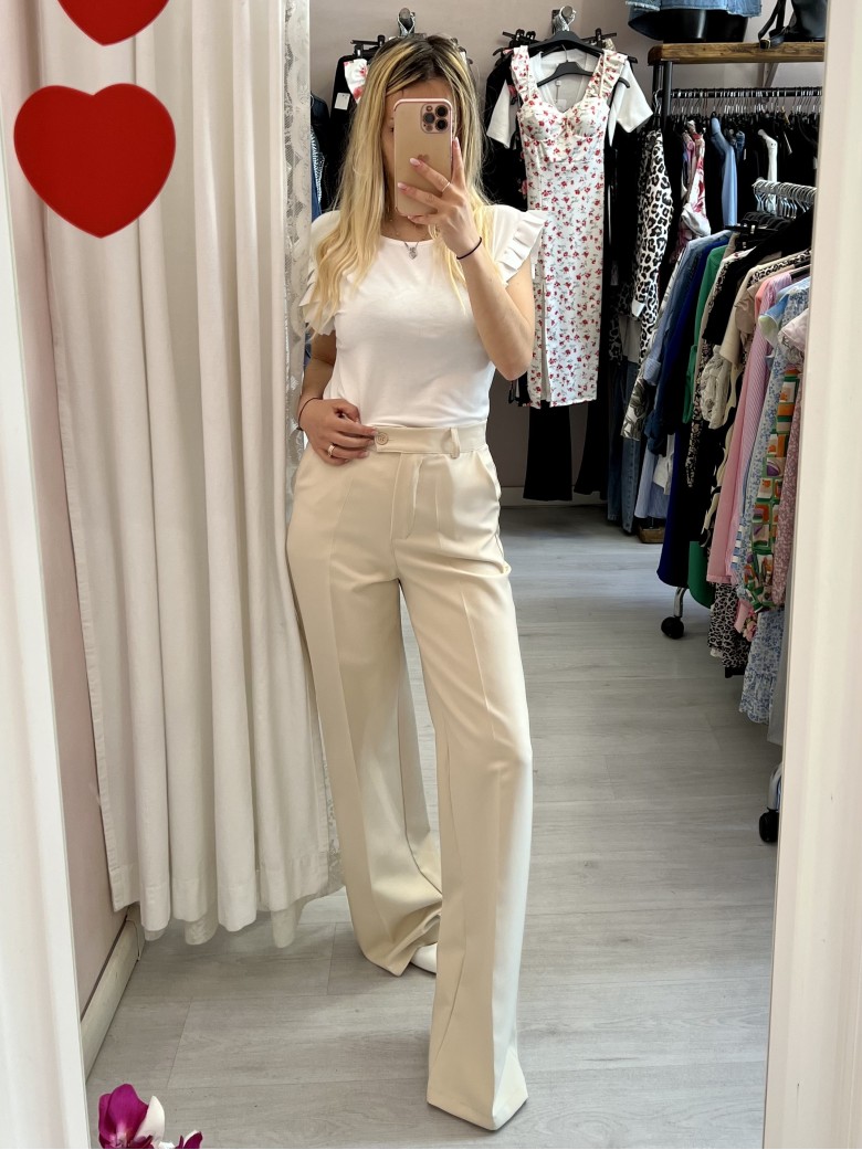 Pantaloni palazzo ELEGANCE beige