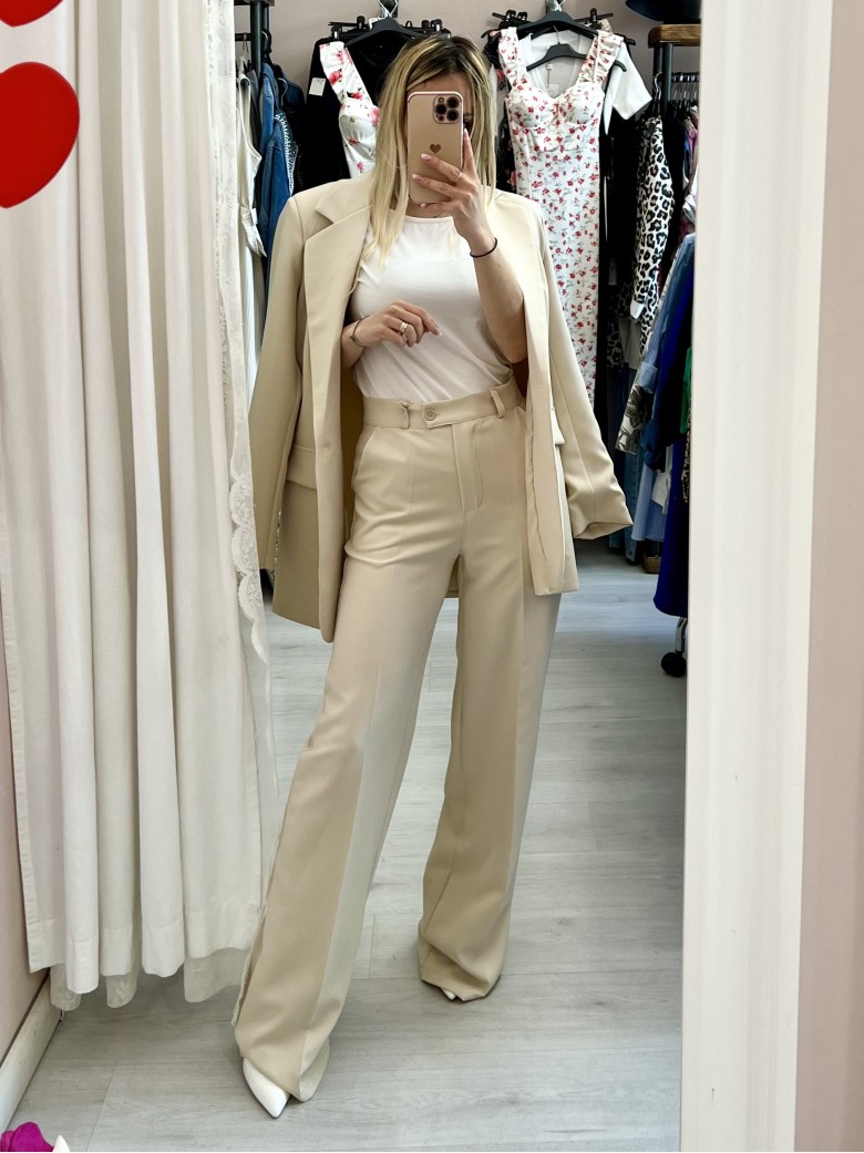 Pantaloni palazzo ELEGANCE beige