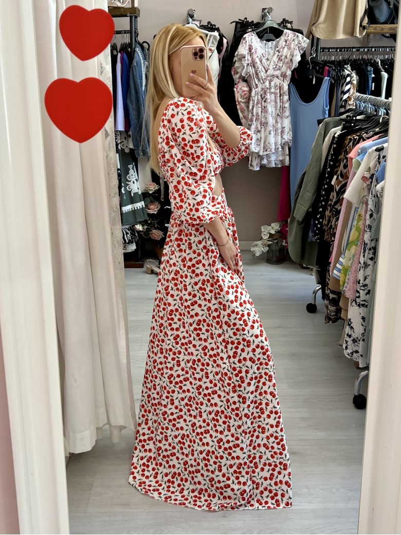 Set top e gonna lunga con spacchi CILIEGE bianco