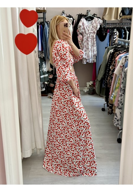 Set top e gonna lunga con spacchi CILIEGE bianco