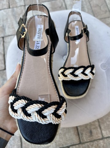Sandali OLIMPIA con zeppina in paglia 2