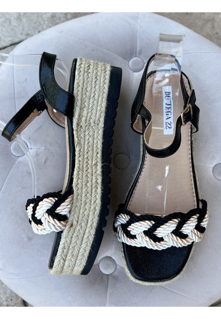 Sandali OLIMPIA con zeppina in paglia