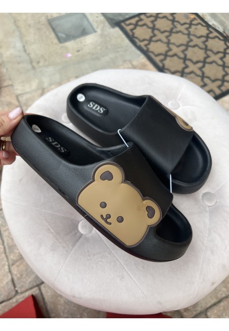 Ciabatte TEDDY nere rosa panna beige