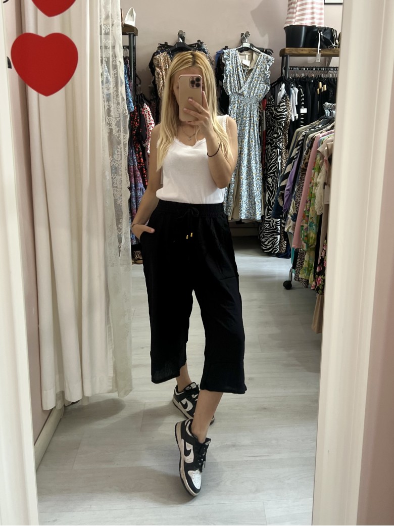 Pantaloni PINOCCHIETTO morbidi freschi neri