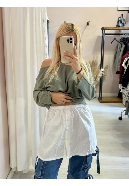 Balza effetto bordo camicia con elastico