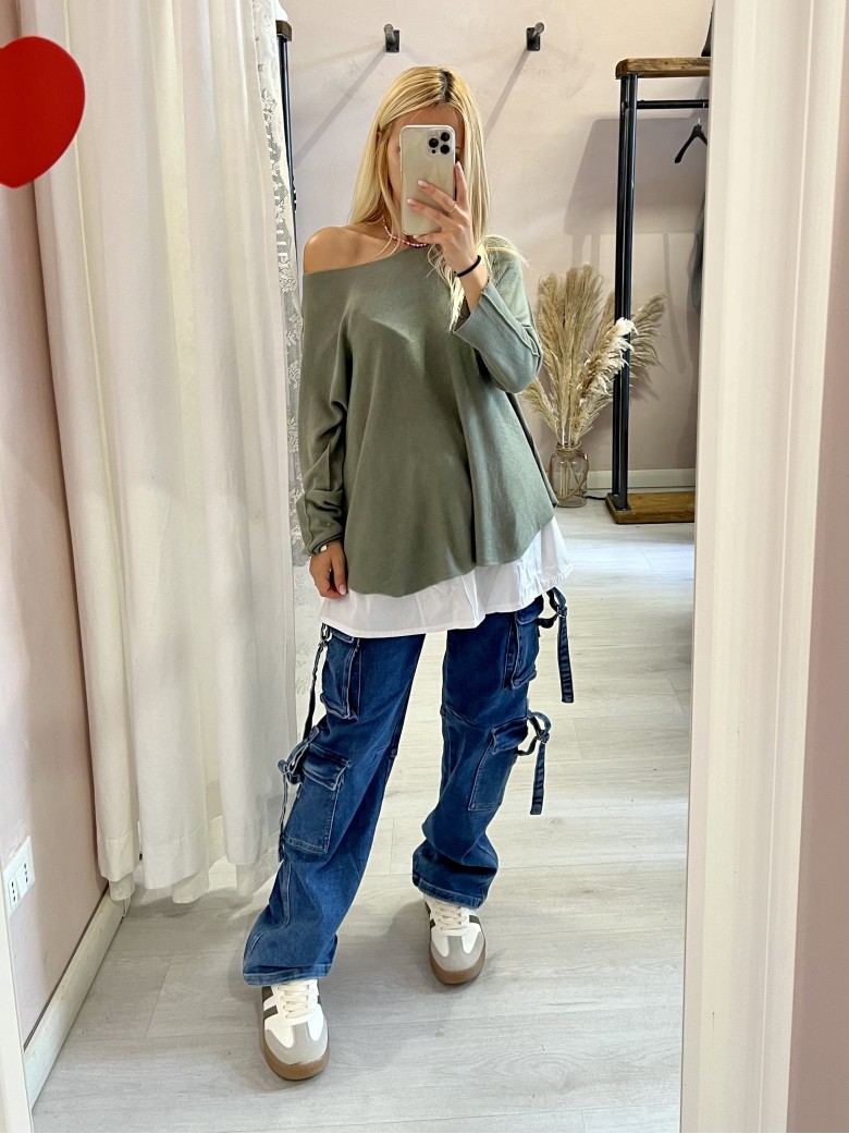 Balza effetto bordo camicia con elastico