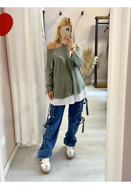 Balza effetto bordo camicia con elastico