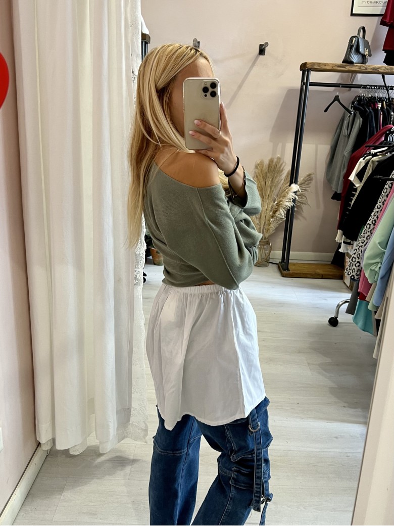 Balza effetto bordo camicia con elastico