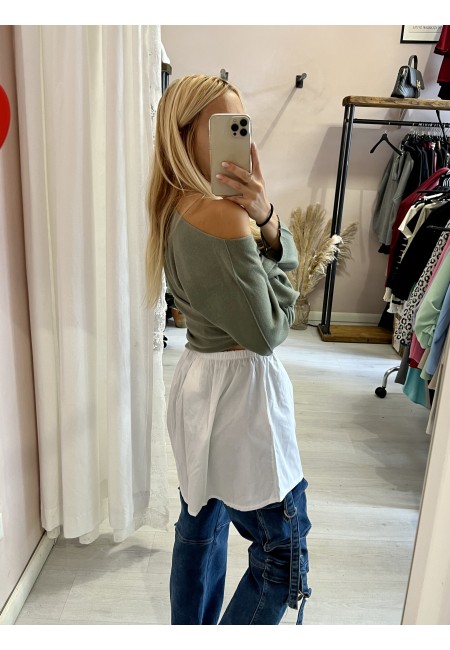 Balza effetto bordo camicia con elastico