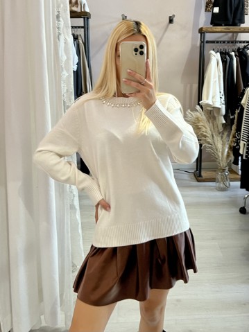 Gonna CELINE pelle marrone 2